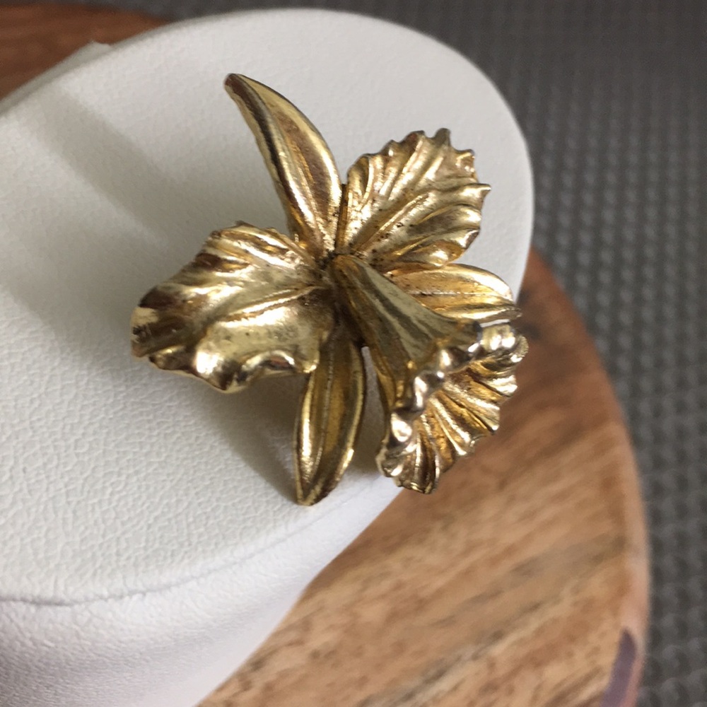 Vtg Orchid Brooch - image 7